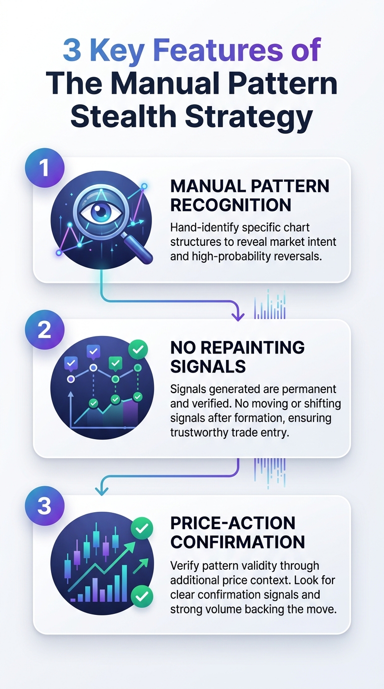 Three key features of the Manual Pattern Stealth Strategy